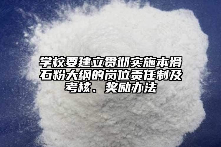 學校要建立貫徹實施本滑石粉大綱的崗位責任制及考核、獎勵辦法