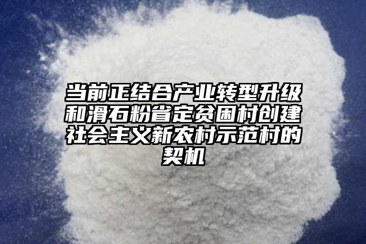 當前正結合產業轉型升級和滑石粉省定貧困村創建社會主義新農村示范村的契機